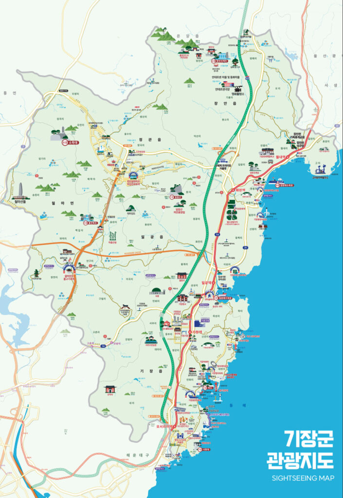 기장군 관광 안내 지도
