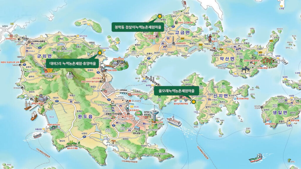 완도 여행 관광 안내 지도