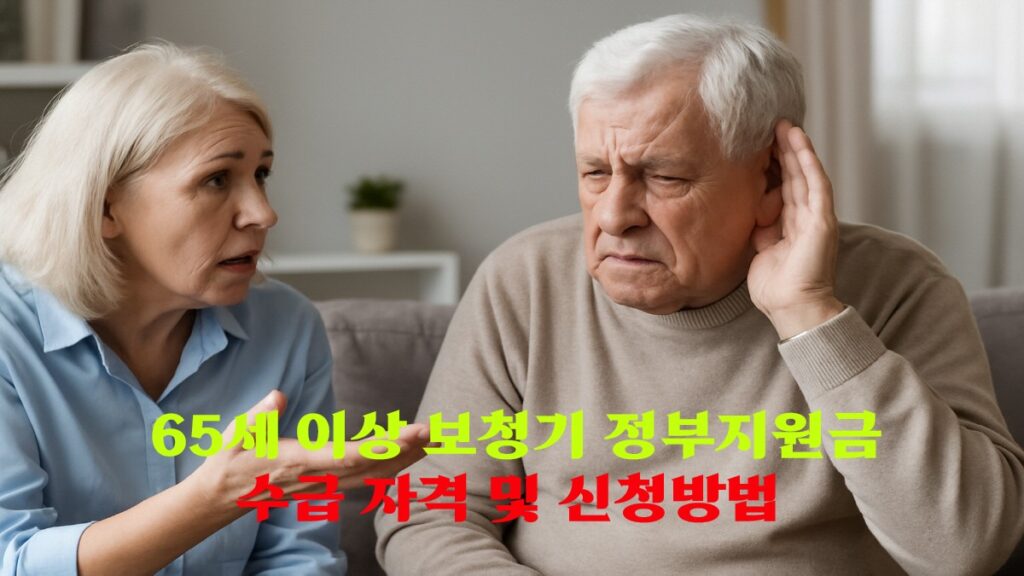 65세 이상 보청기 정부지원금 수급 자격 및 신청방법 안내 이미지