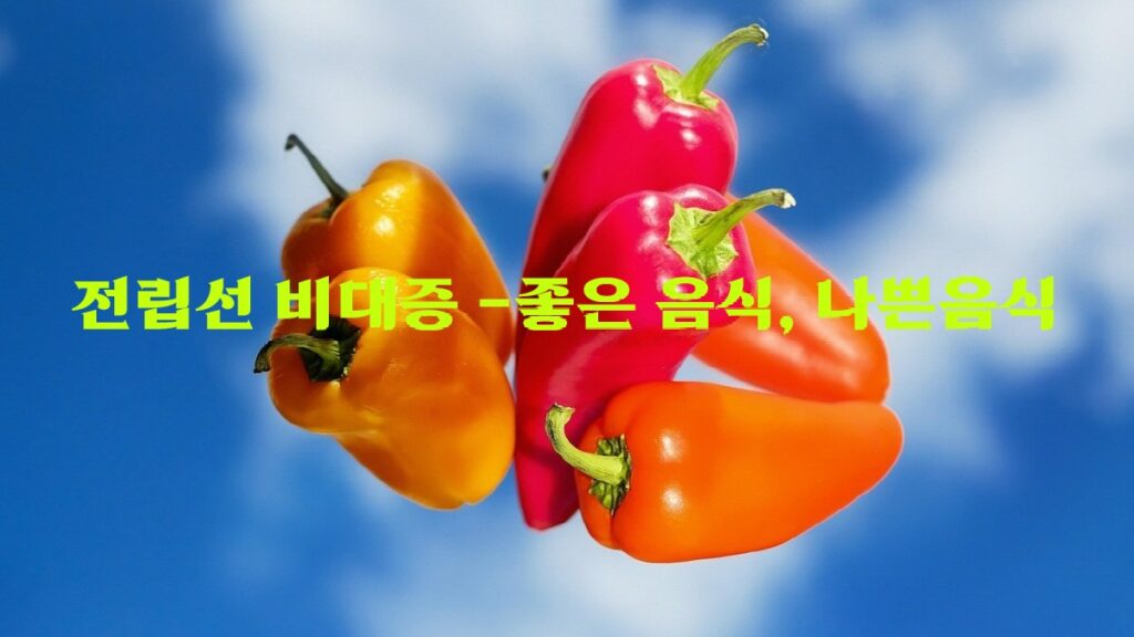 전립선 건강에 영향을 줄 수 있는 다채로운 채소 이미지, 좋은 음식과 나쁜 음식 구분을 상징